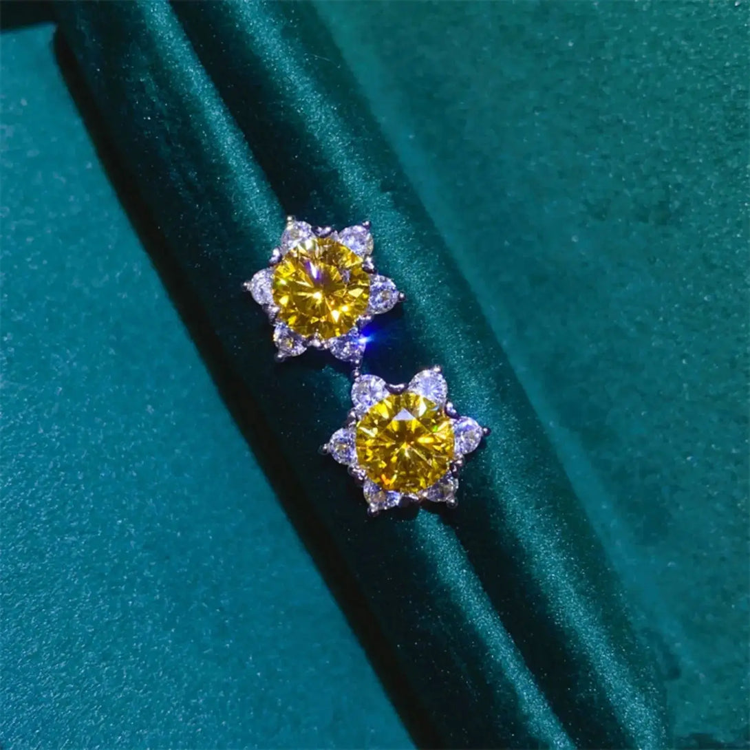 Lovcia 2 Carat Moissanite 925 Sterling Silver Stud Earrings-Earrings-Mustard-One Size-Mustard