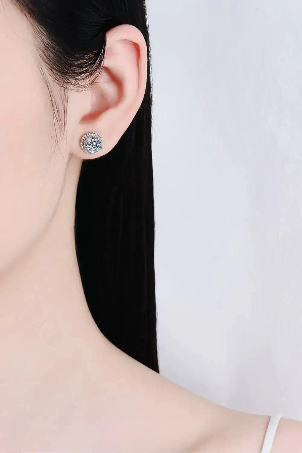 Lovcia 2 Carat Moissanite 925 Sterling Silver Stud Earrings-Earrings-Silver-One Size-Silver