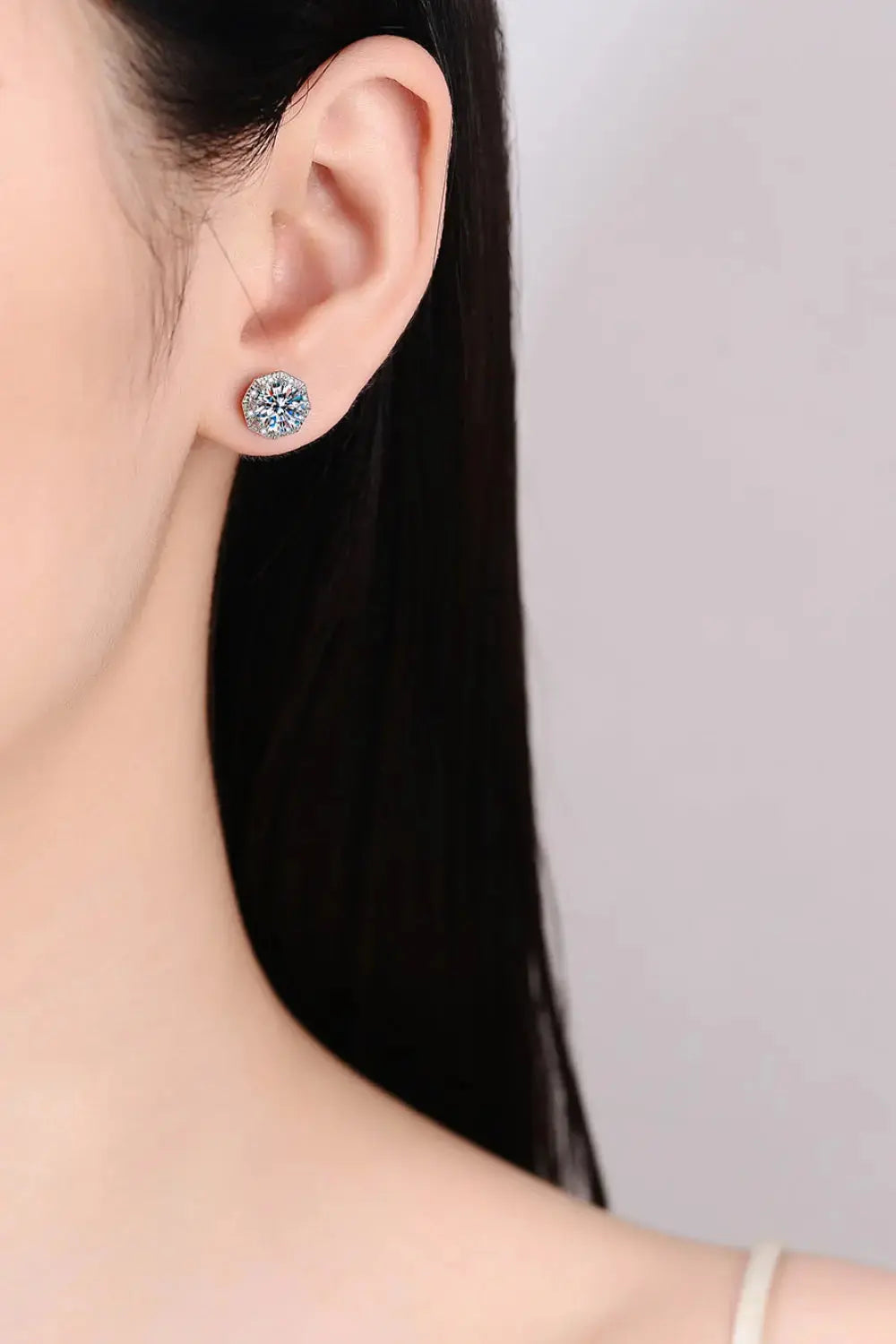 Lovcia 2 Carat Moissanite 925 Sterling Silver Stud Earrings-Earrings-Silver-One Size-Silver