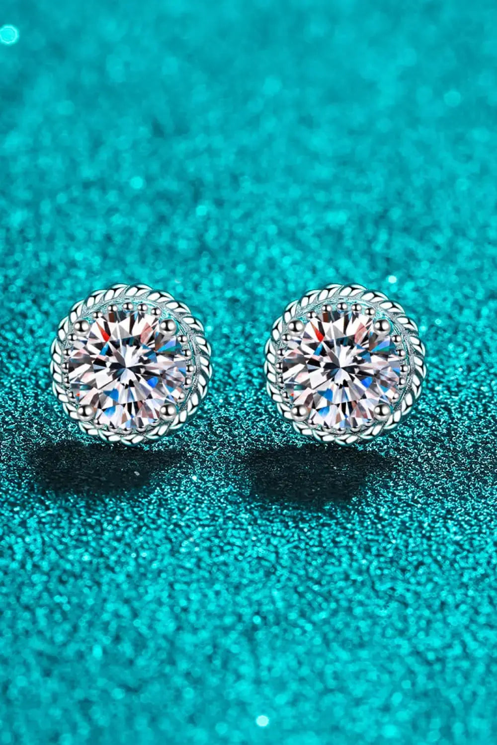 Lovcia 2 Carat Moissanite 925 Sterling Silver Stud Earrings-Earrings-Silver-One Size-Silver