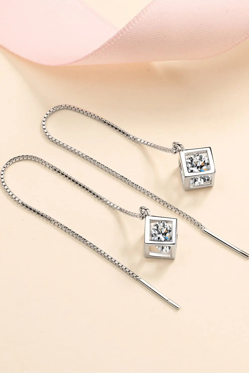 Lovcia 2 Carat Moissanite 925 Sterling Silver Threader Earrings-Earrings-Silver-One Size-Silver