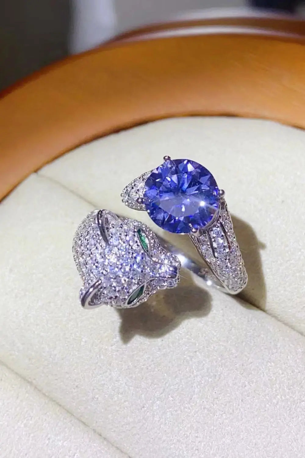Lovcia 2 Carat Moissanite Adjustable Animal Bypass Ring-Rings-Purple-One Size-Purple