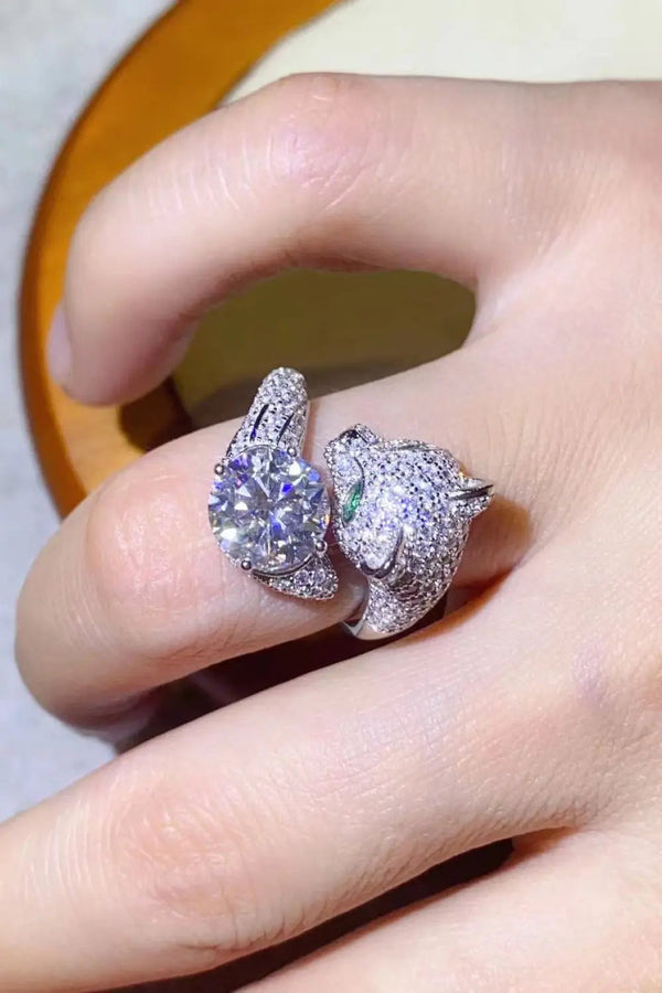 Lovcia 2 Carat Moissanite Adjustable Animal Ring-Rings-White-One Size-White