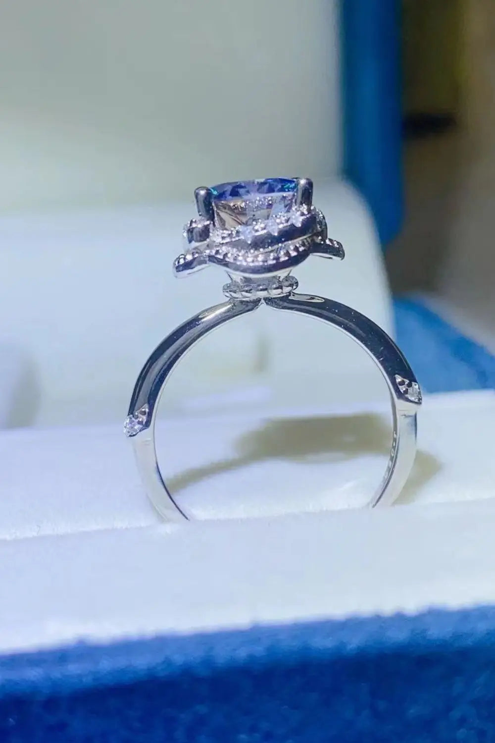 Lovcia 2 Carat Moissanite Contrast 925 Sterling Silver Ring-Rings-Cobalt Blue-5-Cobalt Blue