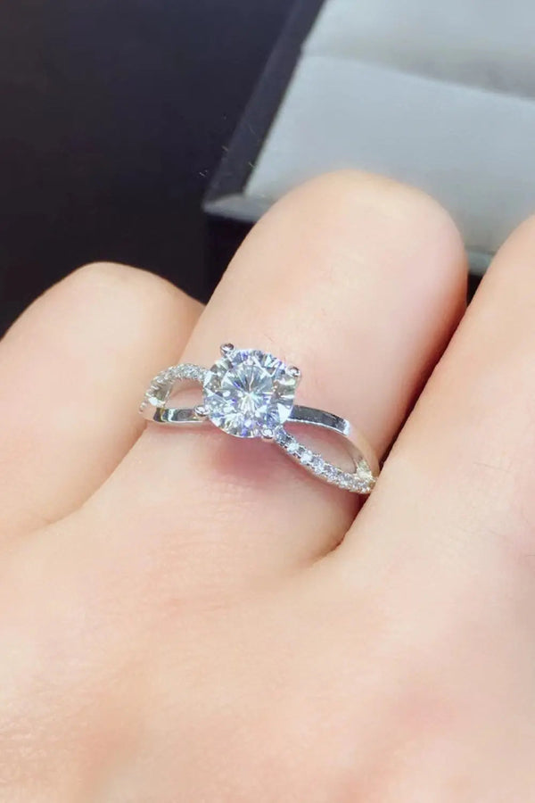 Lovcia 2 Carat Moissanite Crisscross 925 Sterling Silver Ring-Rings-Silver-4.5-Silver