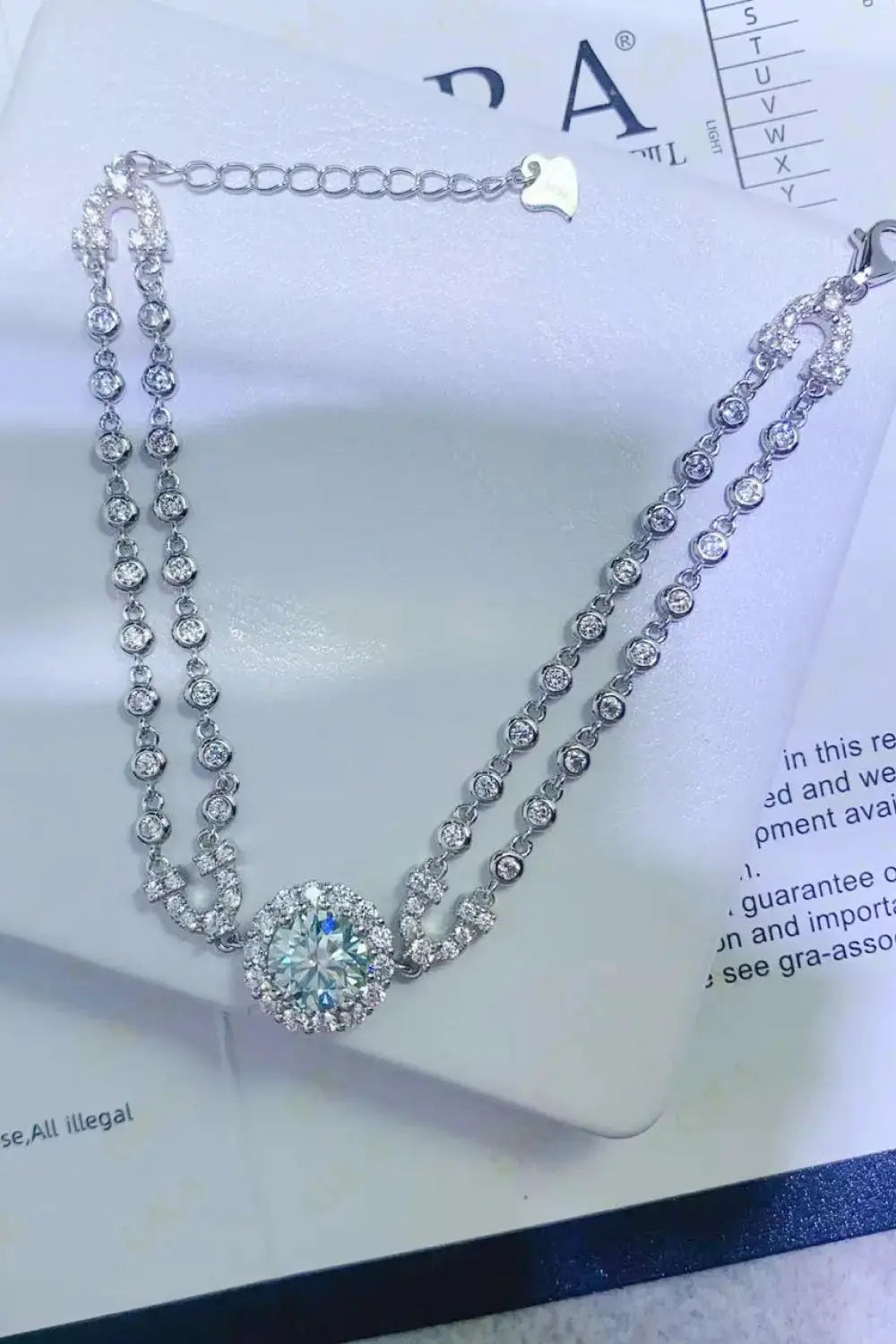 Lovcia 2 Carat Moissanite Double-Layered Bracelet-Bracelets-Silver-One Size-Silver