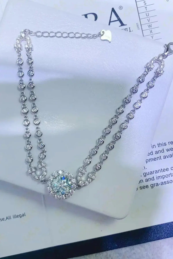 Lovcia 2 Carat Moissanite Double-Layered Bracelet-Bracelets-Silver-One Size-Silver