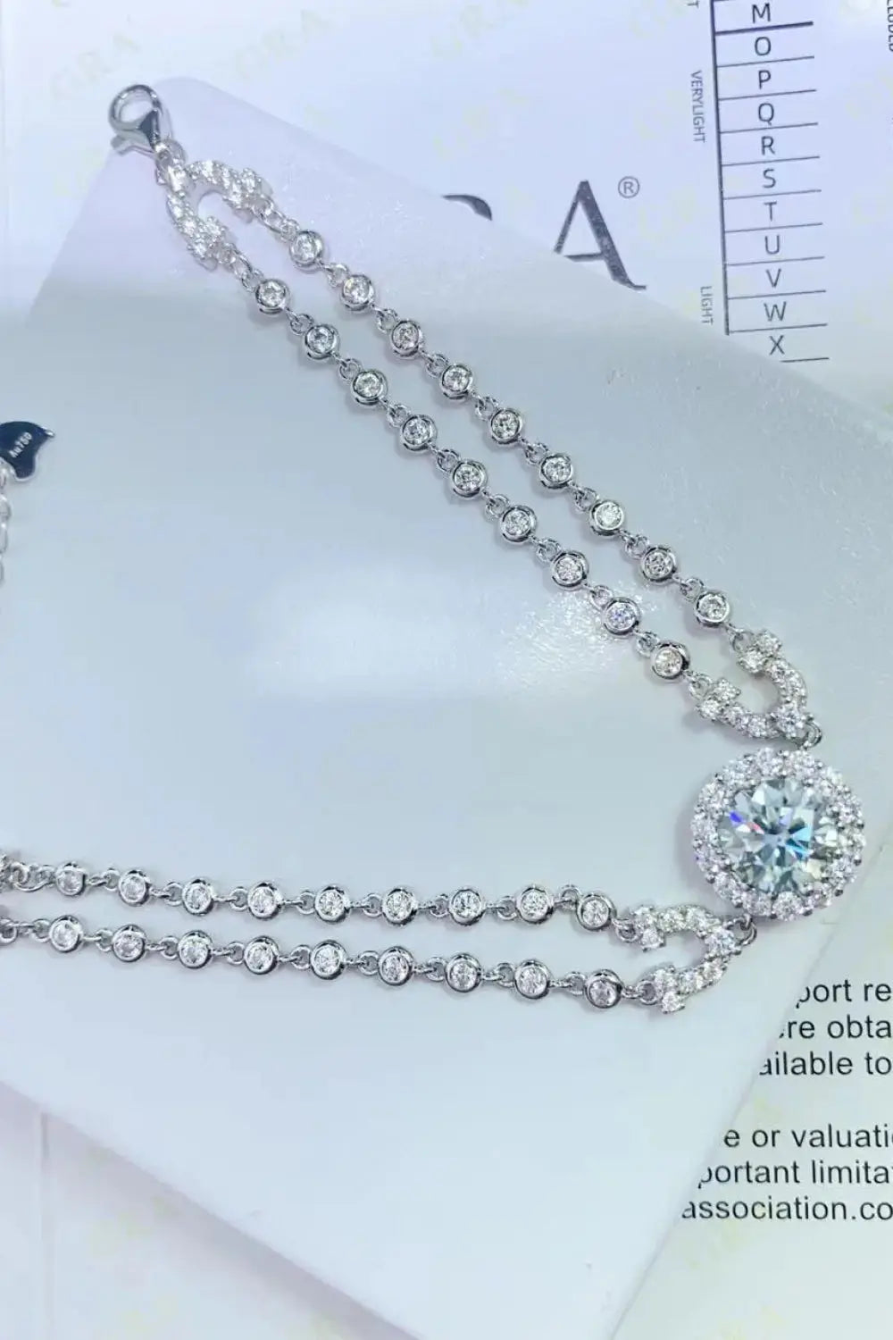 Lovcia 2 Carat Moissanite Double-Layered Bracelet-Bracelets-Silver-One Size-Silver