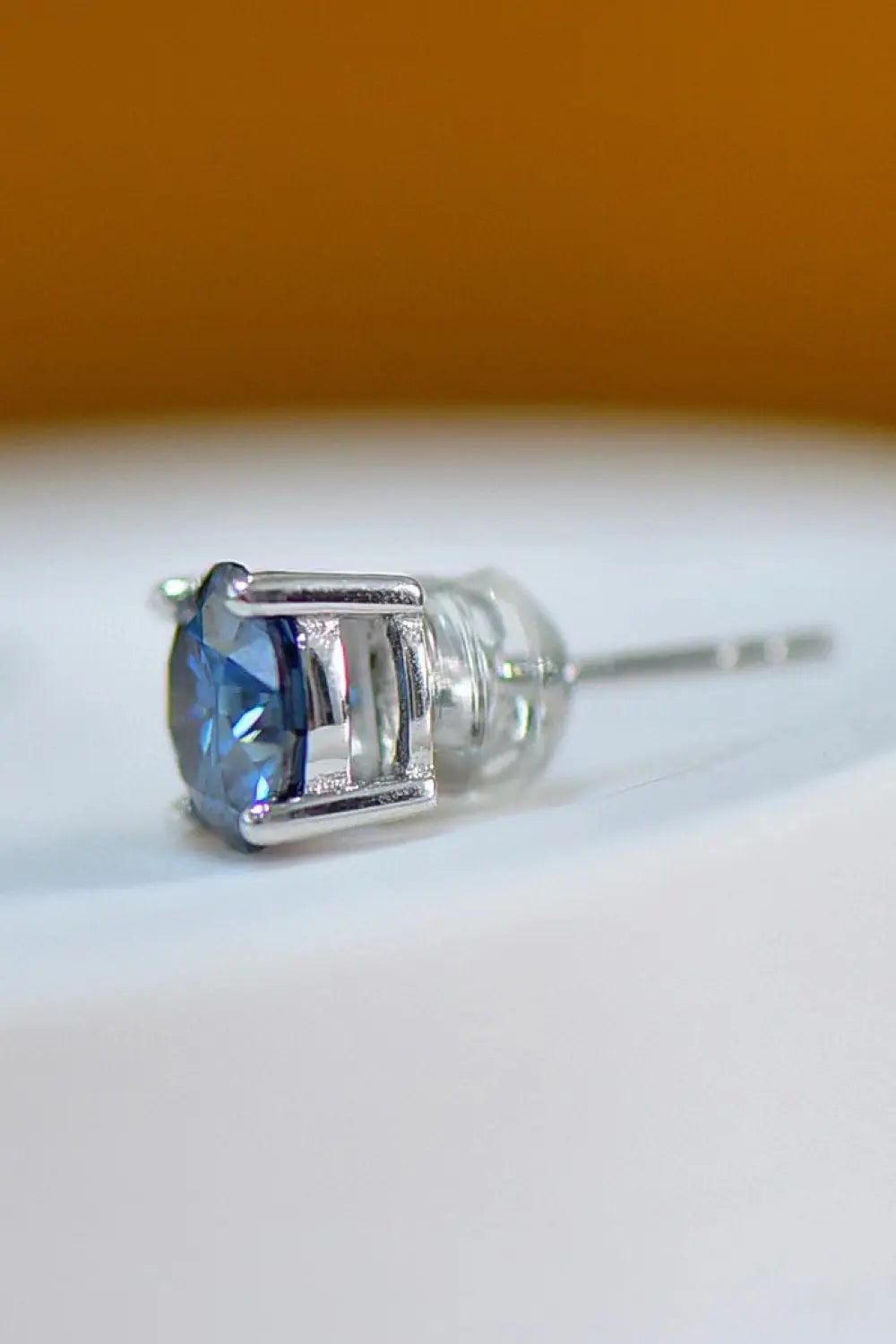 Lovcia 2 Carat Moissanite Four-Prong Platinum-Plated Earrings-Earrings-Blue-One Size-Blue
