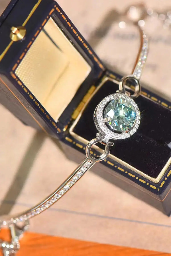 Lovcia 2 Carat Moissanite Platinum-Plated Bracelet-Bracelets-Mint/White-One Size-Mint/White