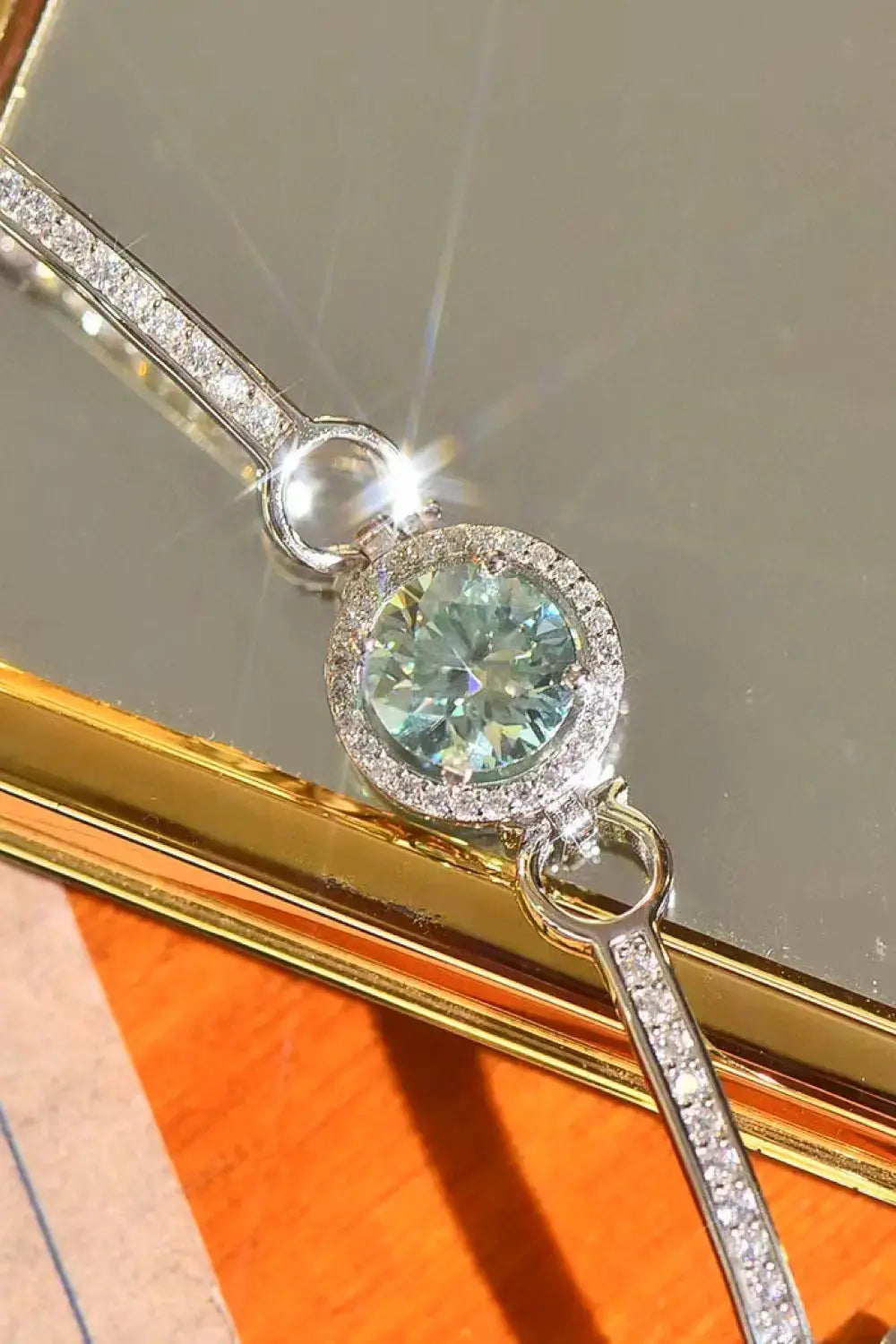 Lovcia 2 Carat Moissanite Platinum-Plated Bracelet-Bracelets-Mint/White-One Size-Mint/White