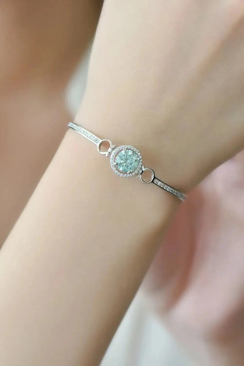 Lovcia 2 Carat Moissanite Platinum-Plated Bracelet-Bracelets-Mint/White-One Size-Mint/White