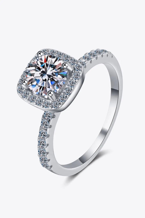 Lovcia 2 Carat Moissanite Square Halo Ring-Rings-Silver-5-Silver