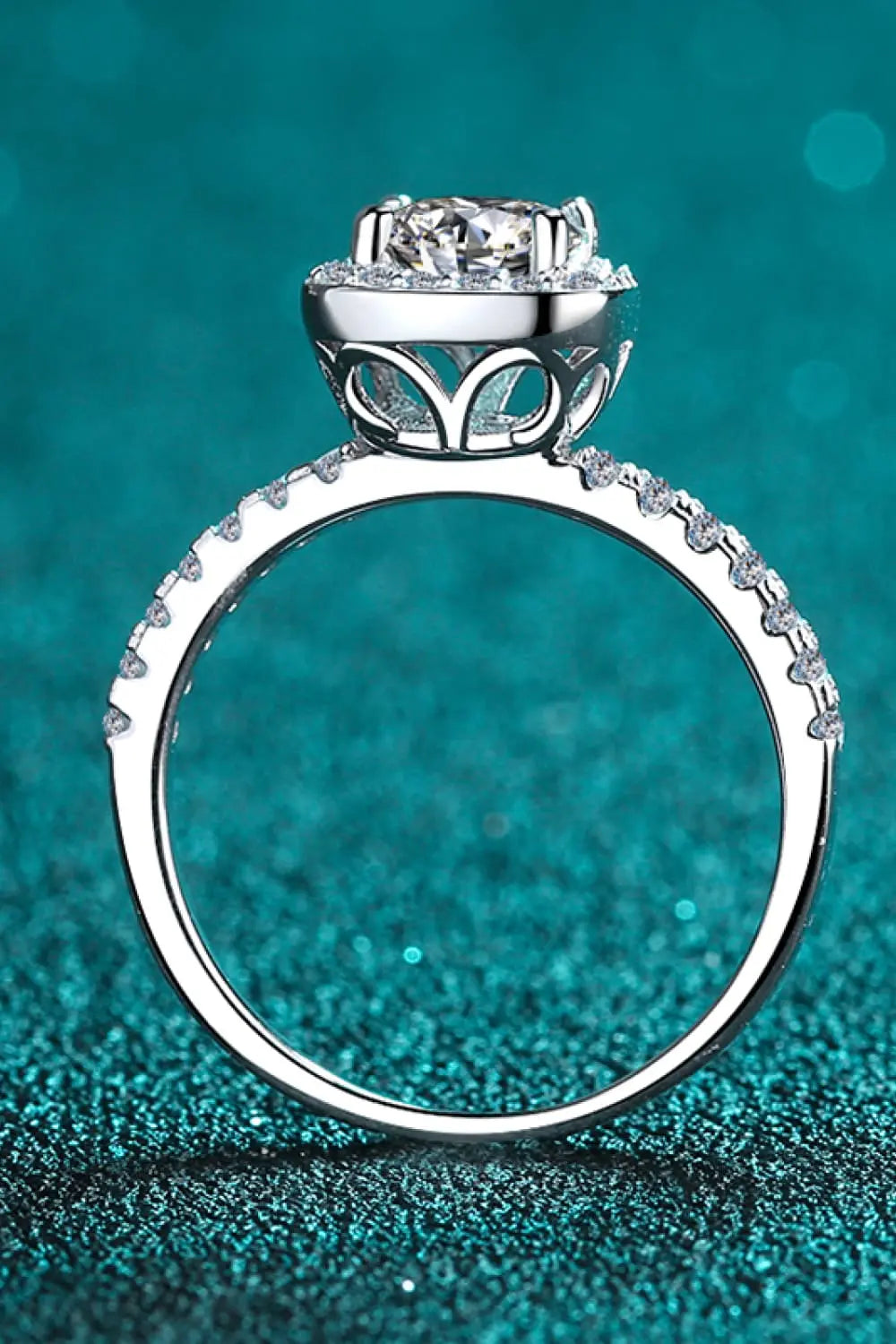 Lovcia 2 Carat Moissanite Square Halo Ring-Rings-Silver-5-Silver