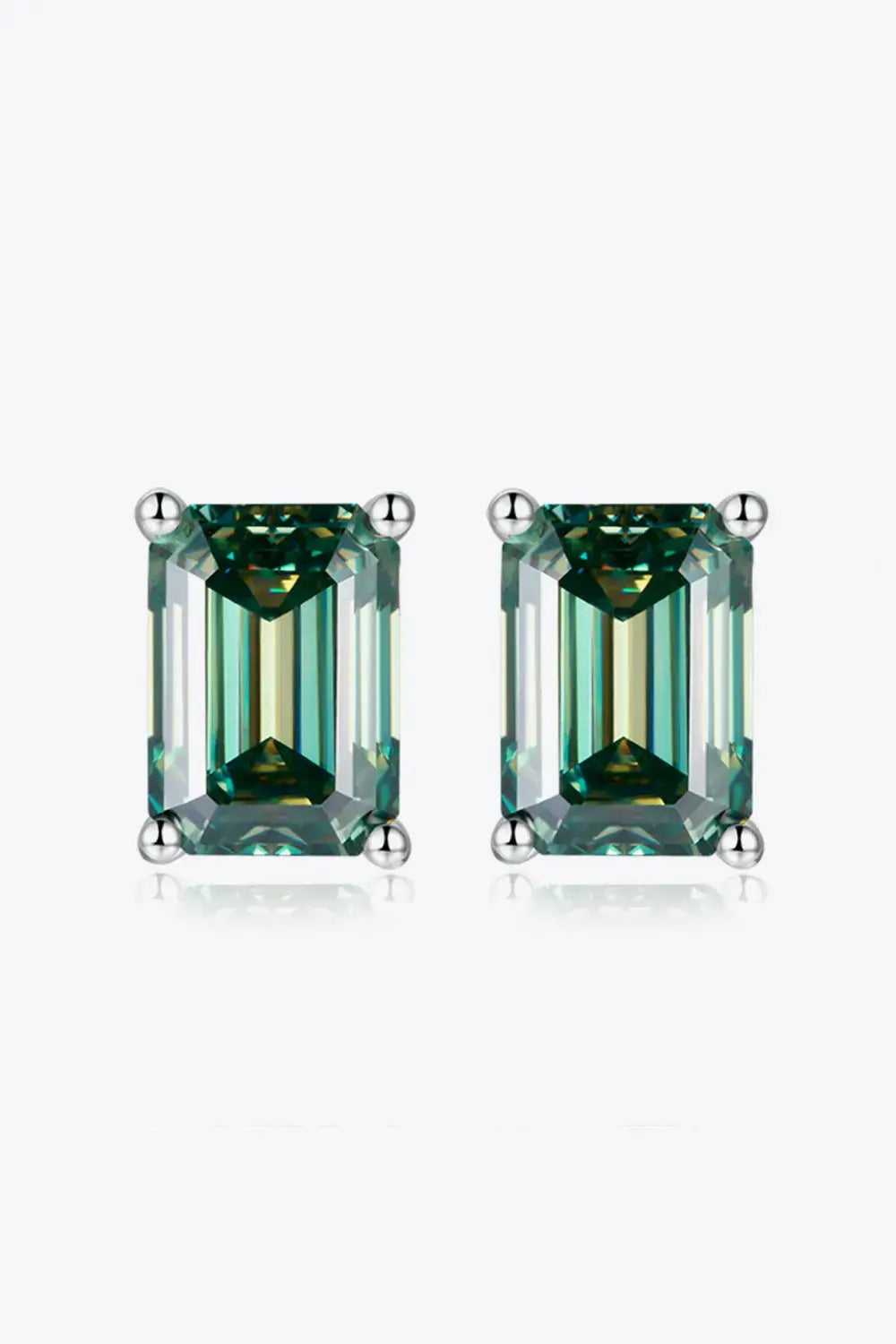 Lovcia 2 Carat Moissanite Stud Earrings in Green-Earrings-Green-One Size-Green