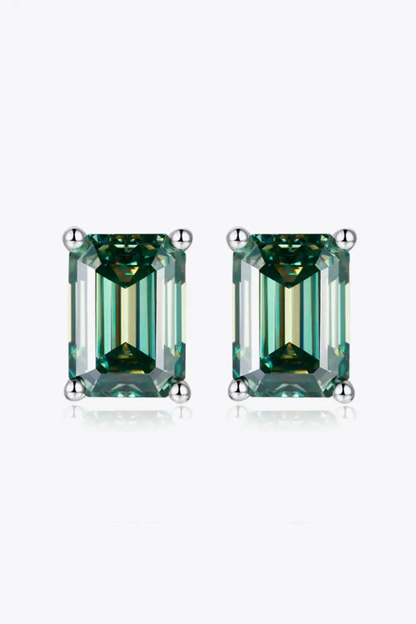 LOVCIA 2 Carat Moissanite Stud Earrings in Green