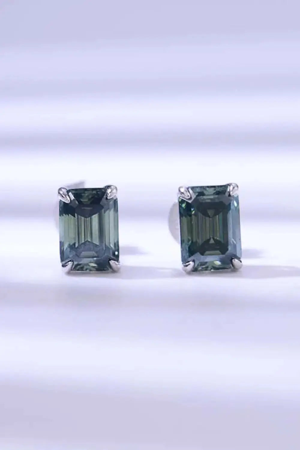 Lovcia 2 Carat Moissanite Stud Earrings in Green-Earrings-Green-One Size-Green