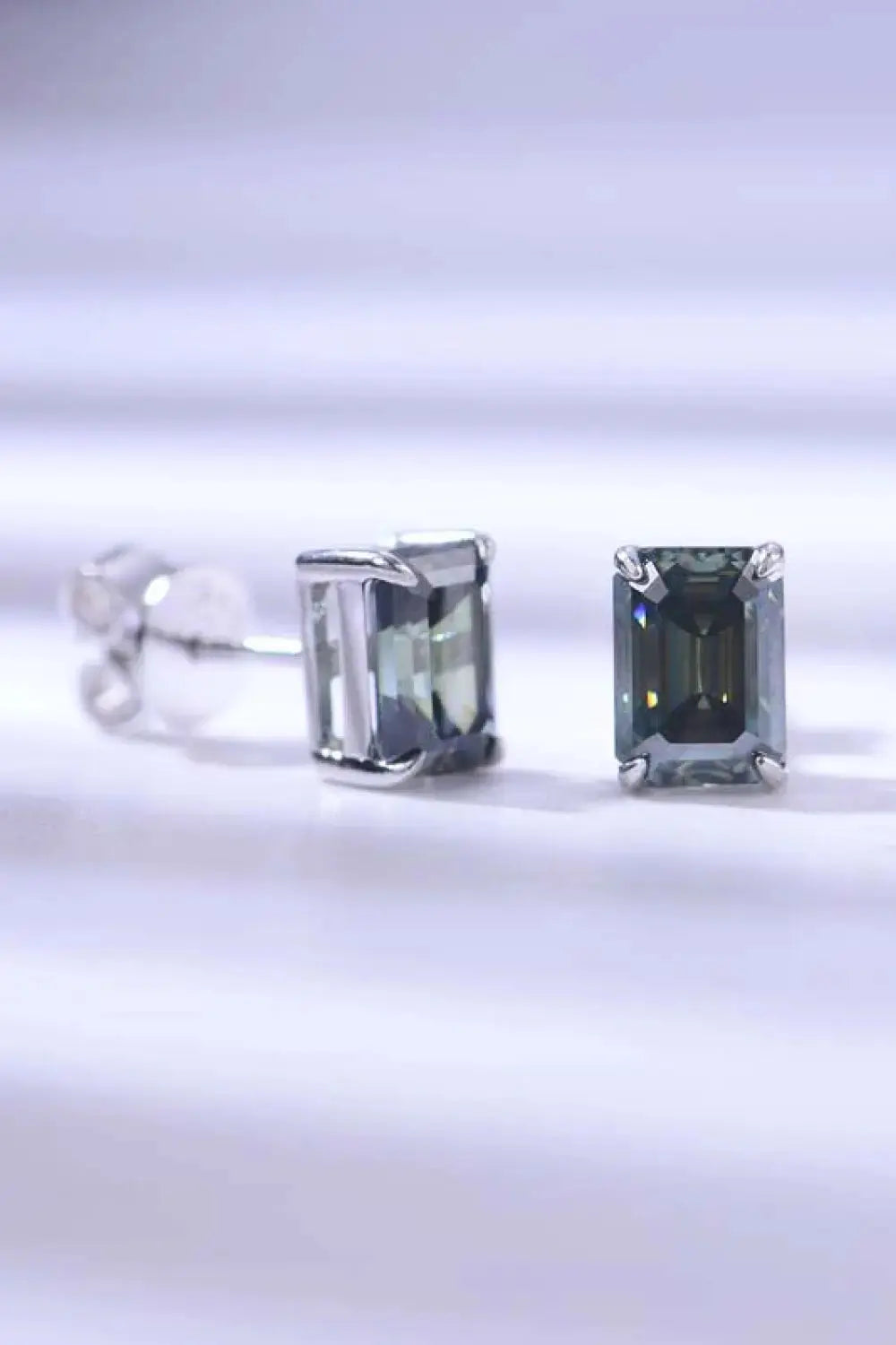 Lovcia 2 Carat Moissanite Stud Earrings in Green-Earrings-Green-One Size-Green