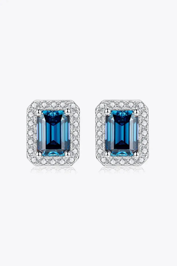 LOVCIA 2 Carat Moissanite Stud Earrings in Indigo