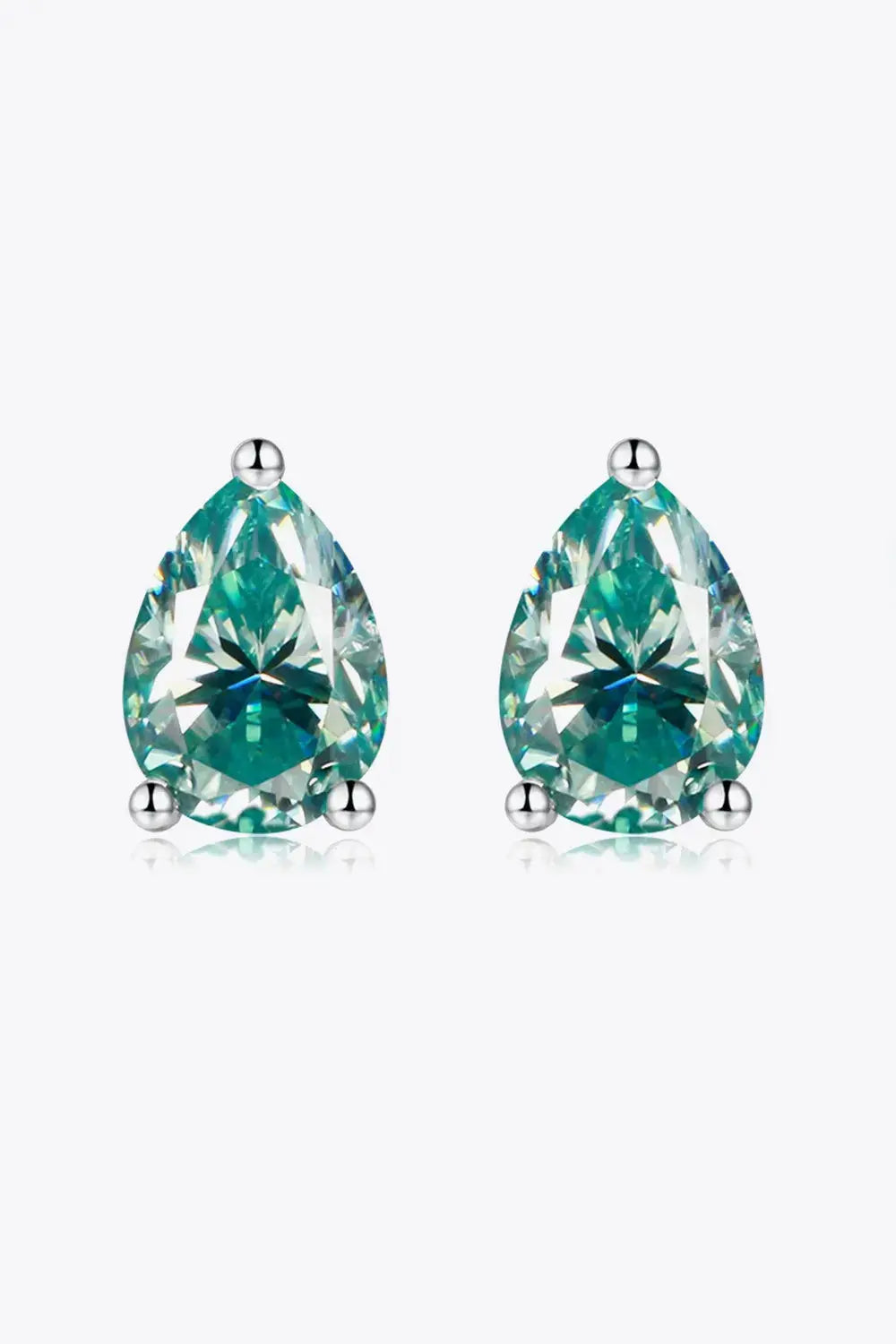 Lovcia 2 Carat Moissanite Teardrop Earrings-Earrings-Teal-One Size-Teal