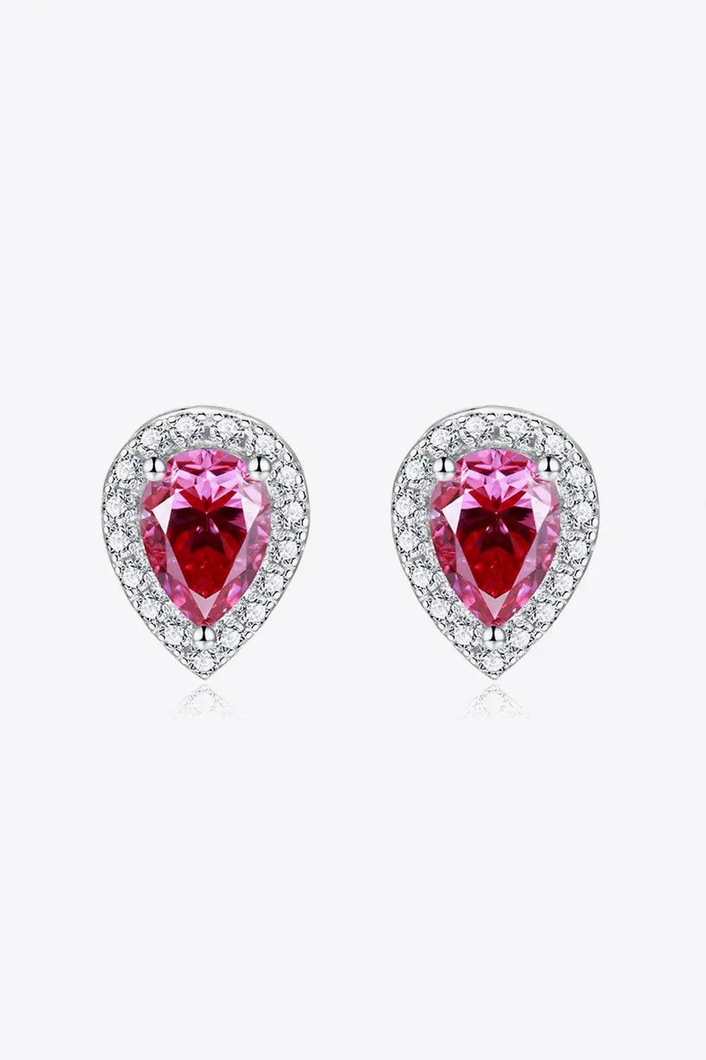 Lovcia 2 Carat Moissanite Teardrop Stud Earrings in Rose-Earrings-Rose-One Size-Rose