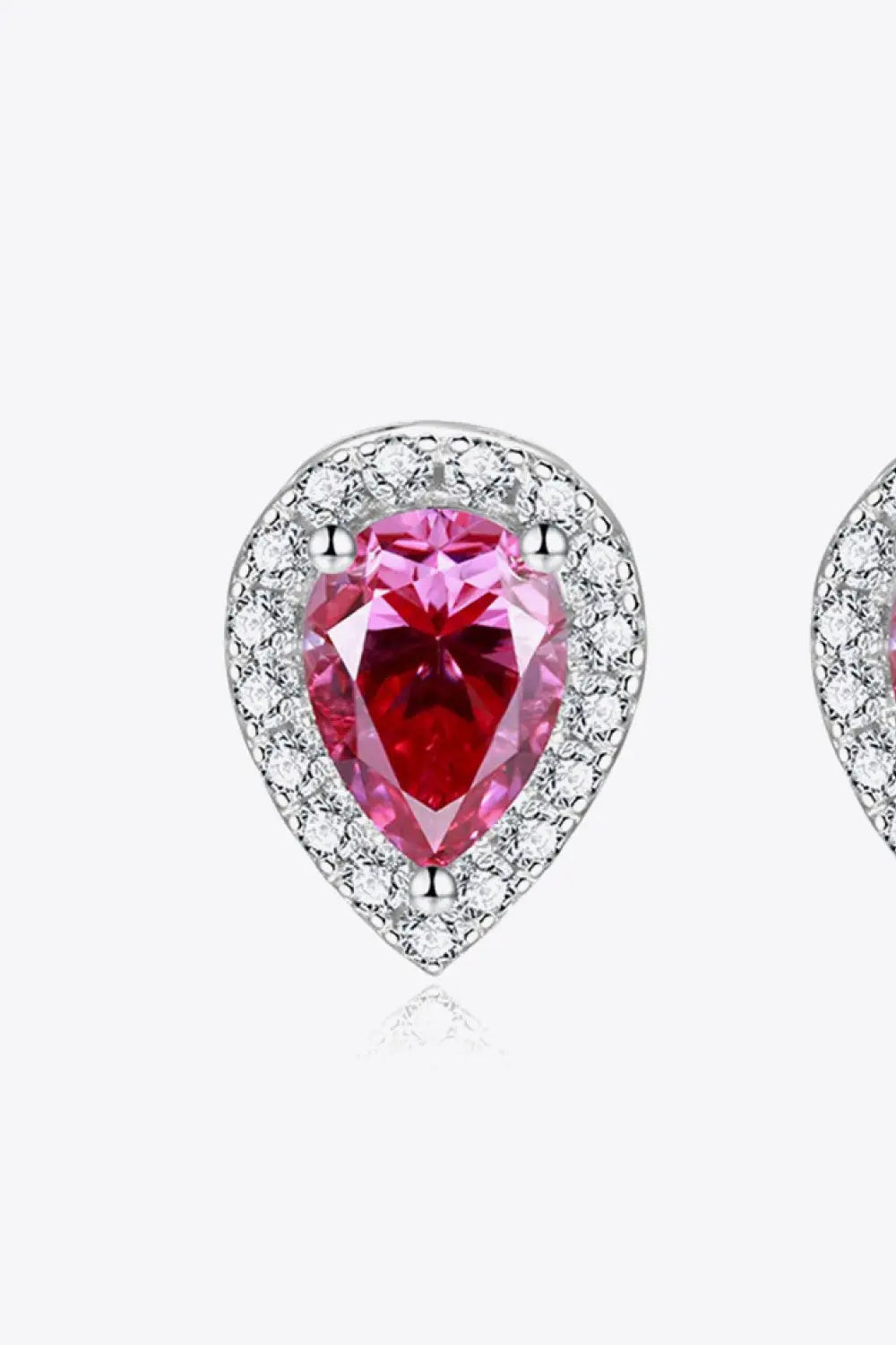 Lovcia 2 Carat Moissanite Teardrop Stud Earrings in Rose-Earrings-Rose-One Size-Rose