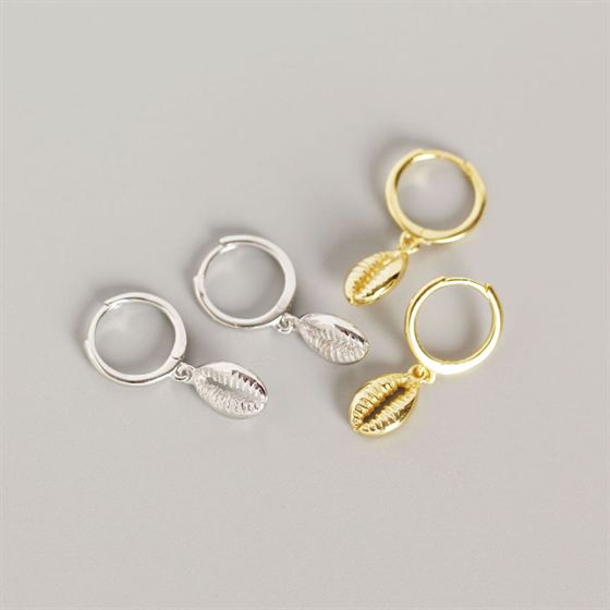 Lovcia 22.5mm Hollow Shell Leverback Earrings 925 Gold Tone-Earrings-Yellow Gold-