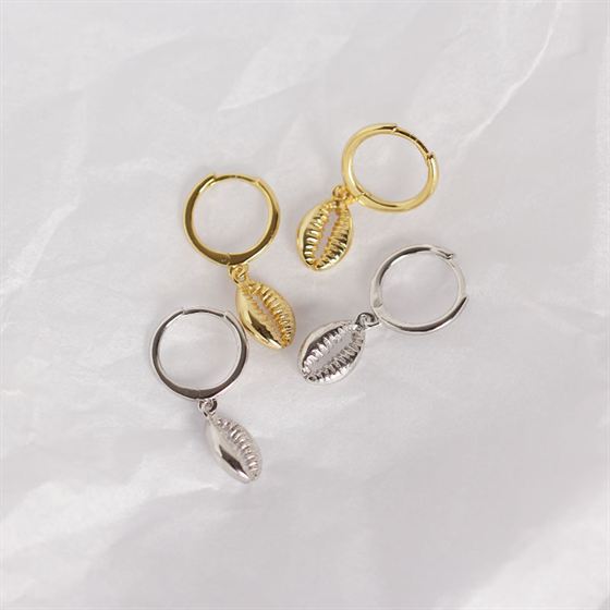 Lovcia 22.5mm Hollow Shell Leverback Earrings 925 Gold Tone-Earrings-Yellow Gold-