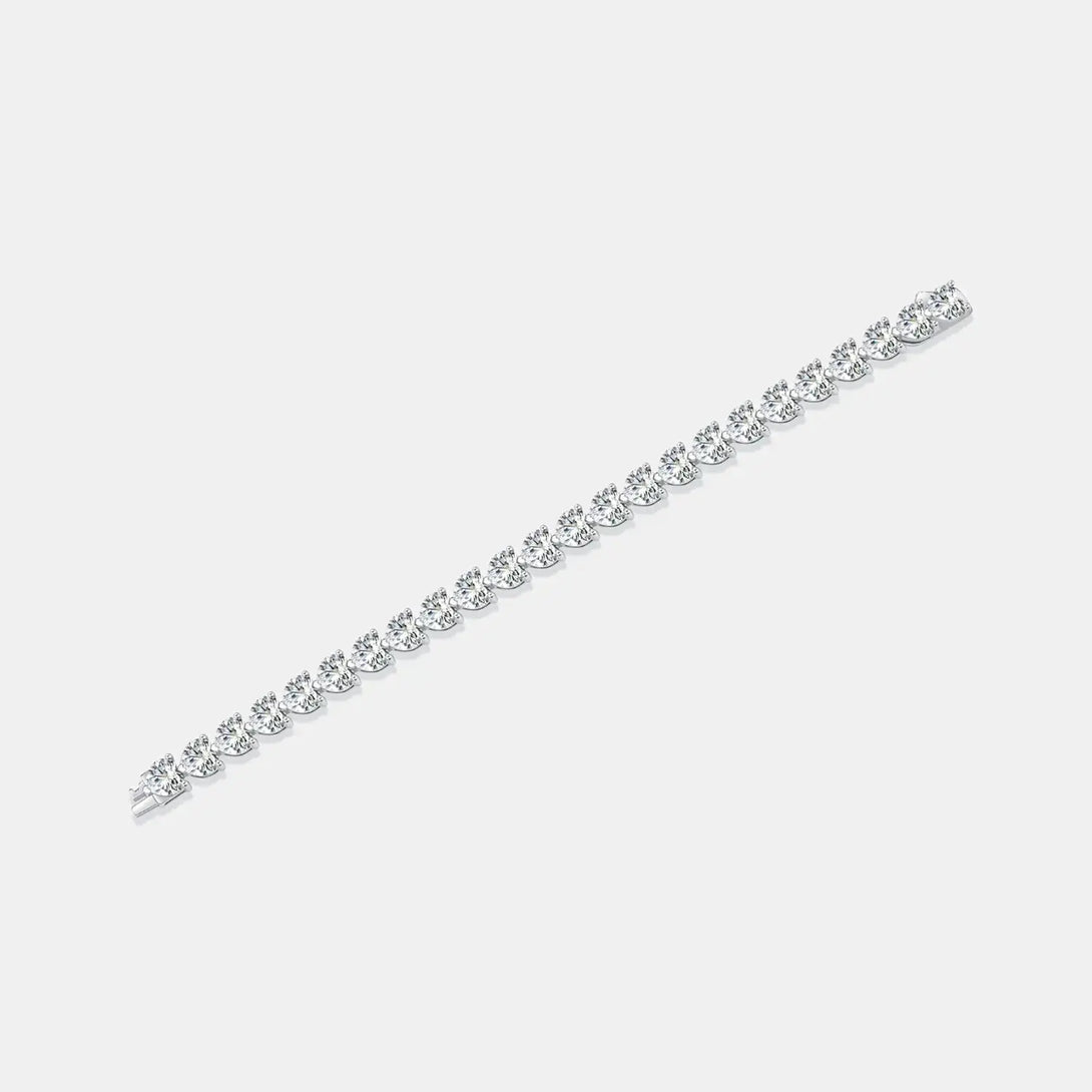 Lovcia 24 Carat Moissanite 925 Sterling Silver Heart Bracelet-Bracelets-Silver-One Size-Silver