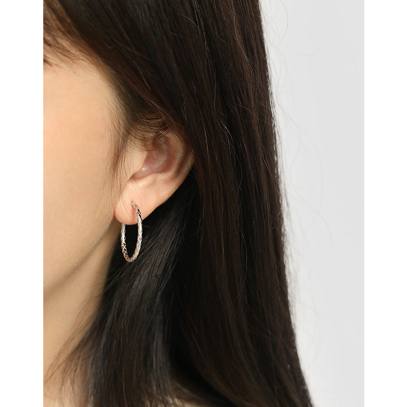Lovcia 28mm Gold Plated 925 Sterling Silver Hoop Earrings-Earrings-Yellow Gold-