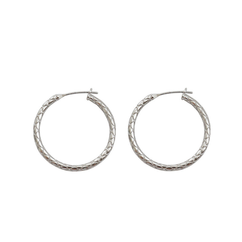 Lovcia 28mm Gold Plated 925 Sterling Silver Hoop Earrings-Earrings-Yellow Gold-