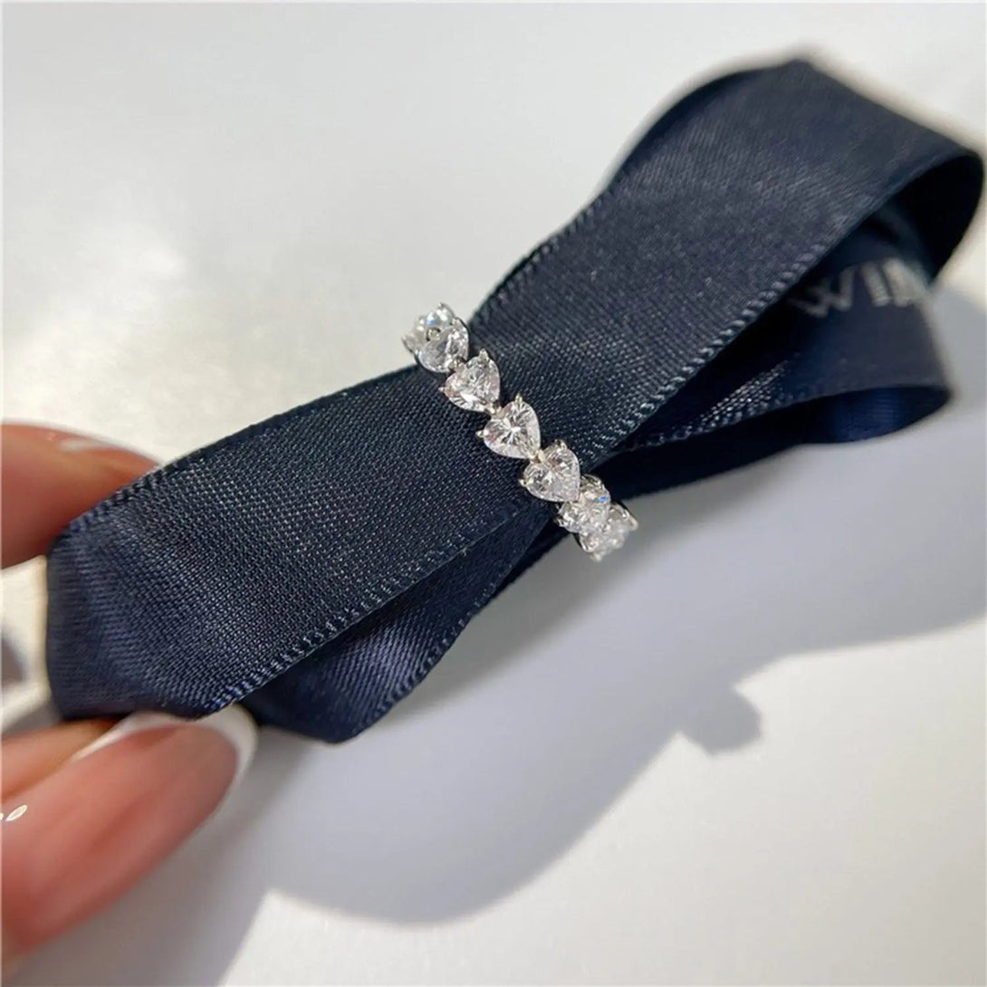 Lovcia 2.1 Carat 925 Sterling Silver Moissanite Heart Ring-Rings-Silver-5-Silver