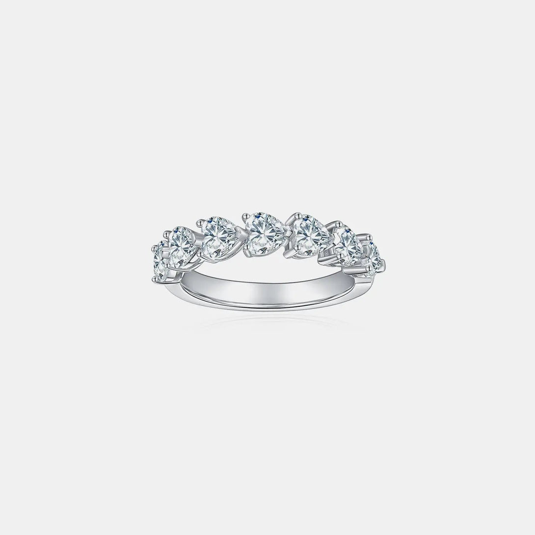 Lovcia 2.1 Carat 925 Sterling Silver Moissanite Heart Ring-Rings-Silver-5-Silver