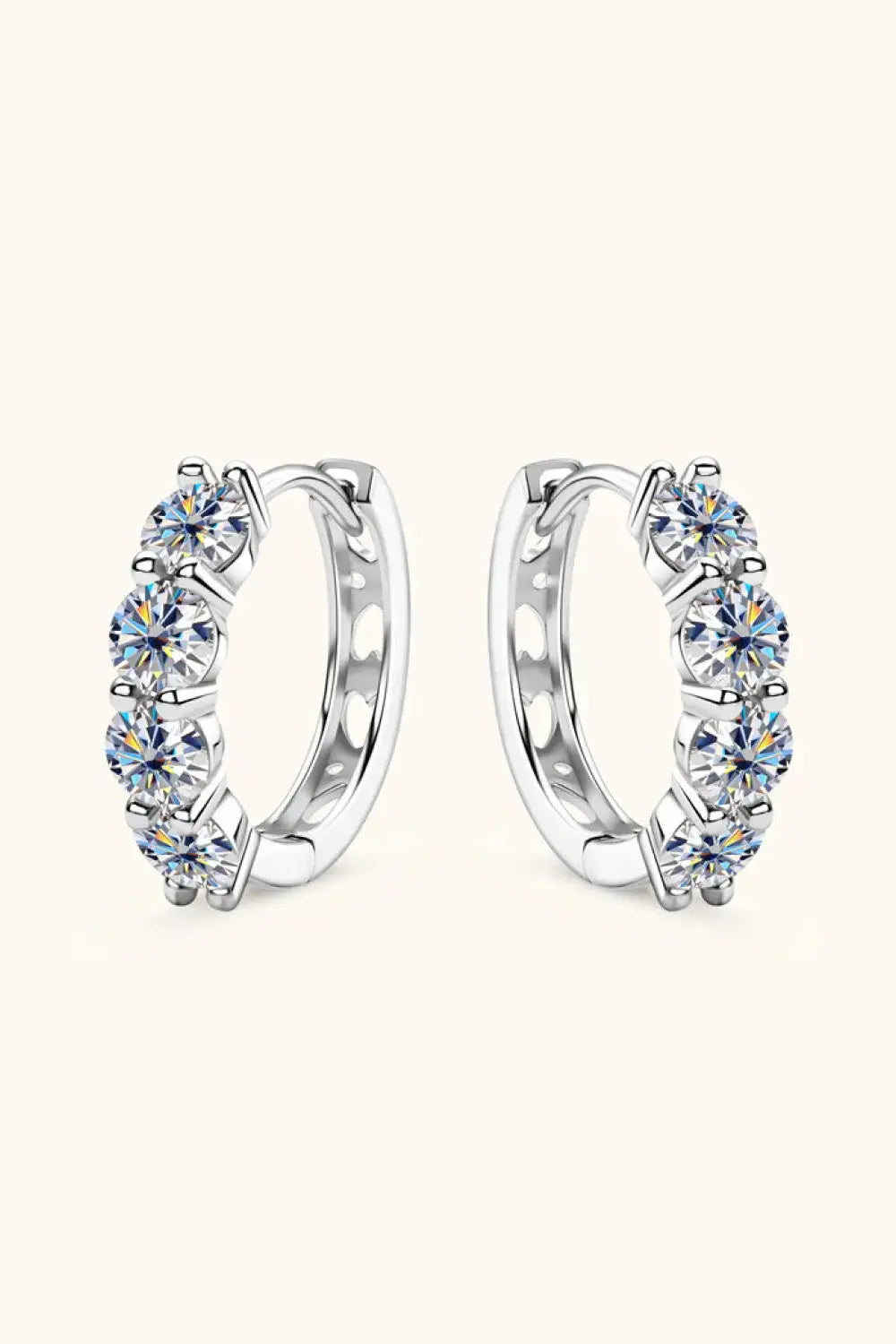 Lovcia 2.4 Carat Moissanite Huggie Earrings-Earrings-Silver-One Size-Silver
