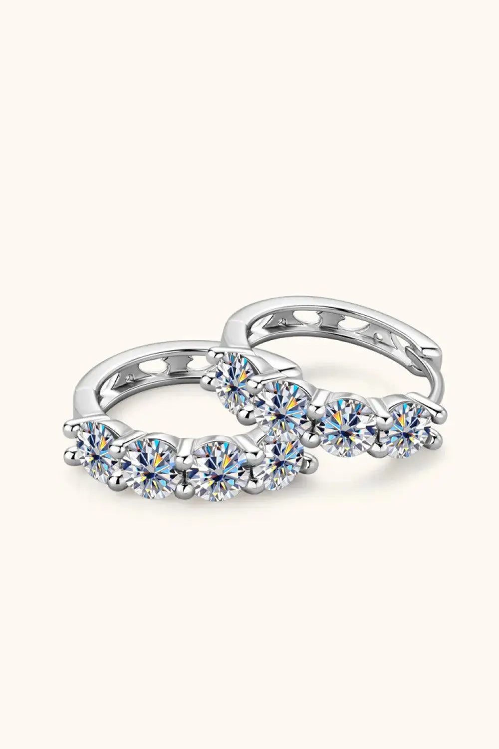 Lovcia 2.4 Carat Moissanite Huggie Earrings-Earrings-Silver-One Size-Silver