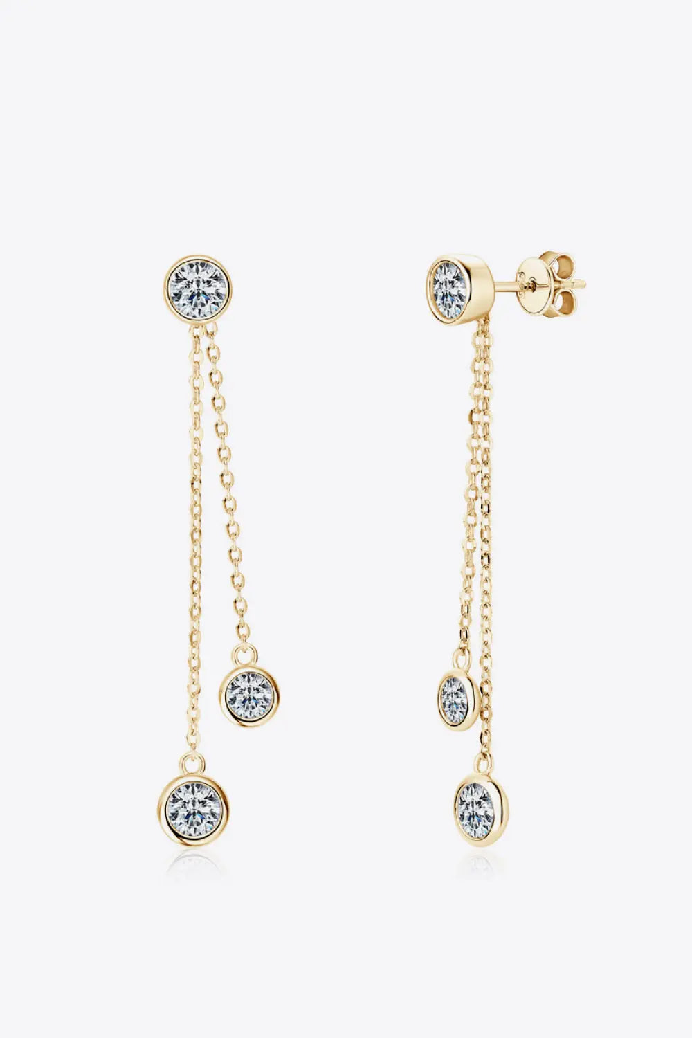 Lovcia 2.6 Carat Moissanite 925 Sterling Silver Earrings-Earrings-Gold-One Size-Gold