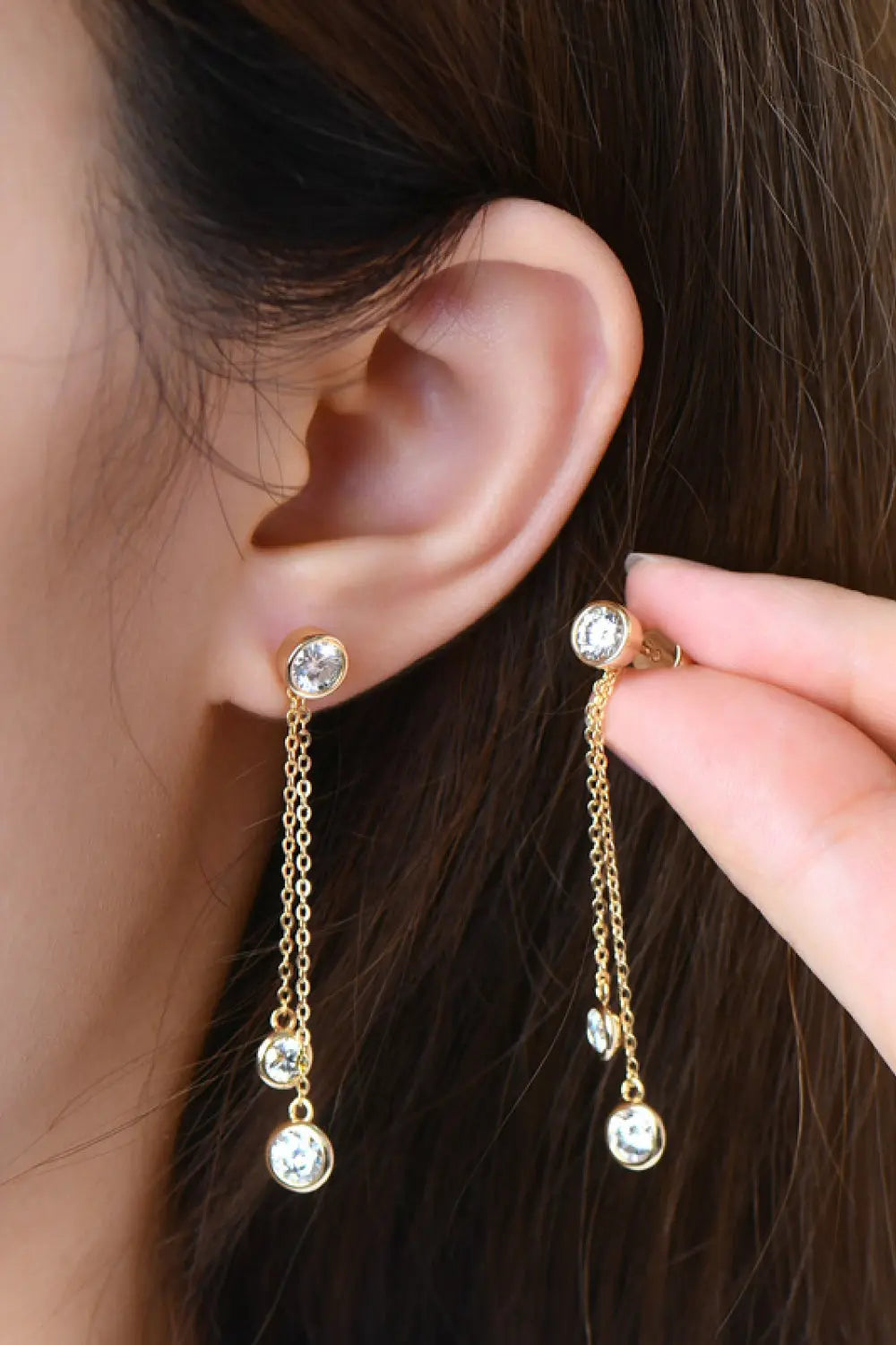 Lovcia 2.6 Carat Moissanite 925 Sterling Silver Earrings-Earrings-Gold-One Size-Gold