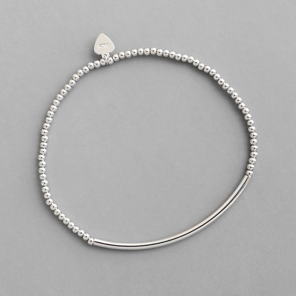 Lovcia 2mm Beads Tube 925 Sterling Silver Bracelet-Bracelets-Rhodium-Rhodium