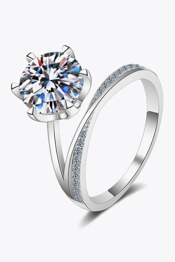 Lovcia 3 Carat Moissanite 6-Prong Ring-Rings-Silver-5-Silver