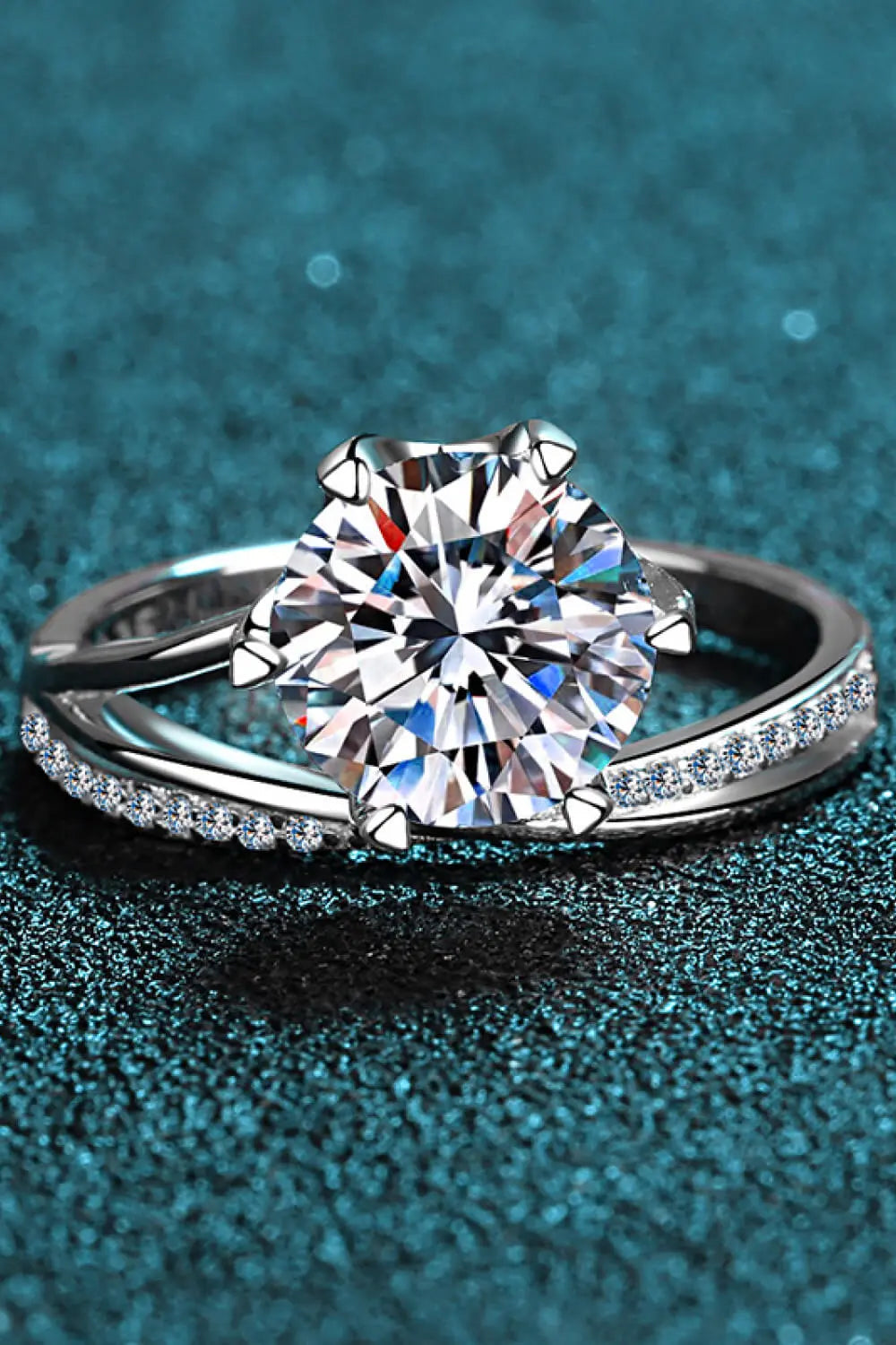Lovcia 3 Carat Moissanite 6-Prong Ring-Rings-Silver-5-Silver