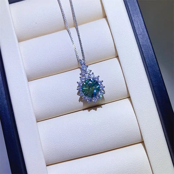Lovcia 3 Carat Moissanite 925 Sterling Silver Pendant Necklace-Necklaces-Silver-One Size-Silver