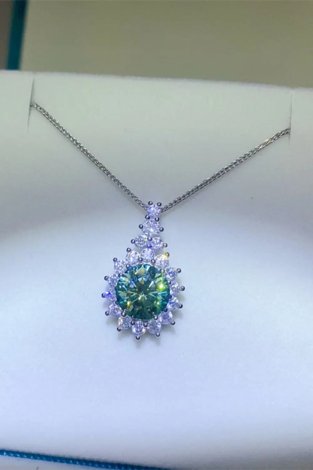 Lovcia 3 Carat Moissanite 925 Sterling Silver Pendant Necklace-Necklaces-Silver-One Size-Silver