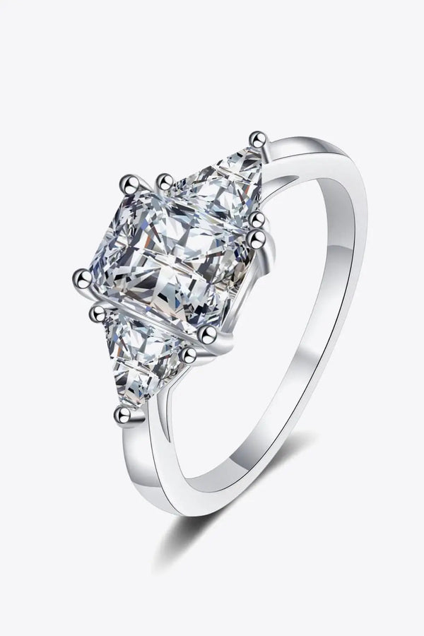 Lovcia 3 Carat Moissanite 925 Sterling Silver Rhodium-Plated Ring-Rings-Silver-5-Silver