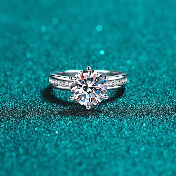 Lovcia 3 Carat Moissanite 925 Sterling Silver Ring-Rings-Silver-4-Silver