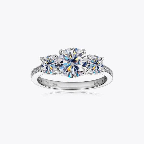Lovcia 3 Carat Moissanite 925 Sterling Silver Ring-Rings-Silver-4-Silver