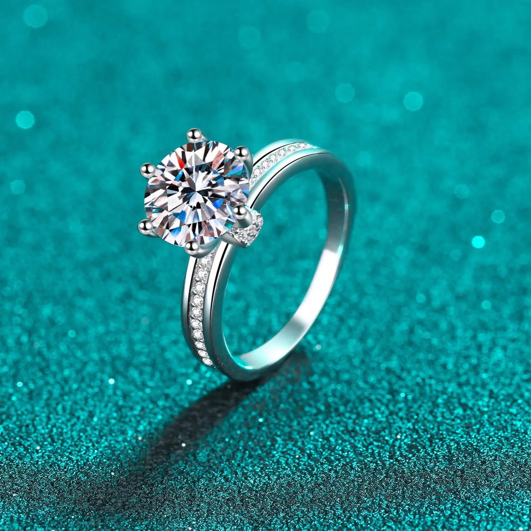 Lovcia 3 Carat Moissanite 925 Sterling Silver Ring-Rings-Silver-4-Silver