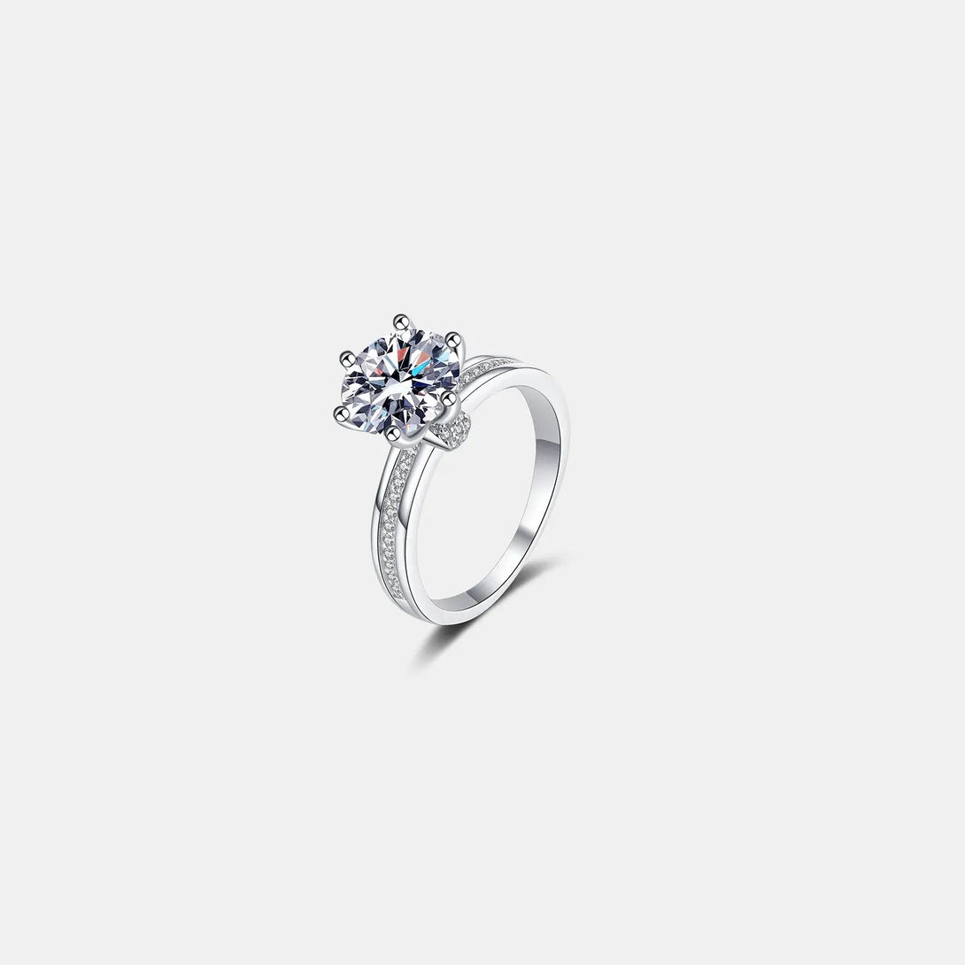 Lovcia 3 Carat Moissanite 925 Sterling Silver Ring-Rings-Silver-4-Silver