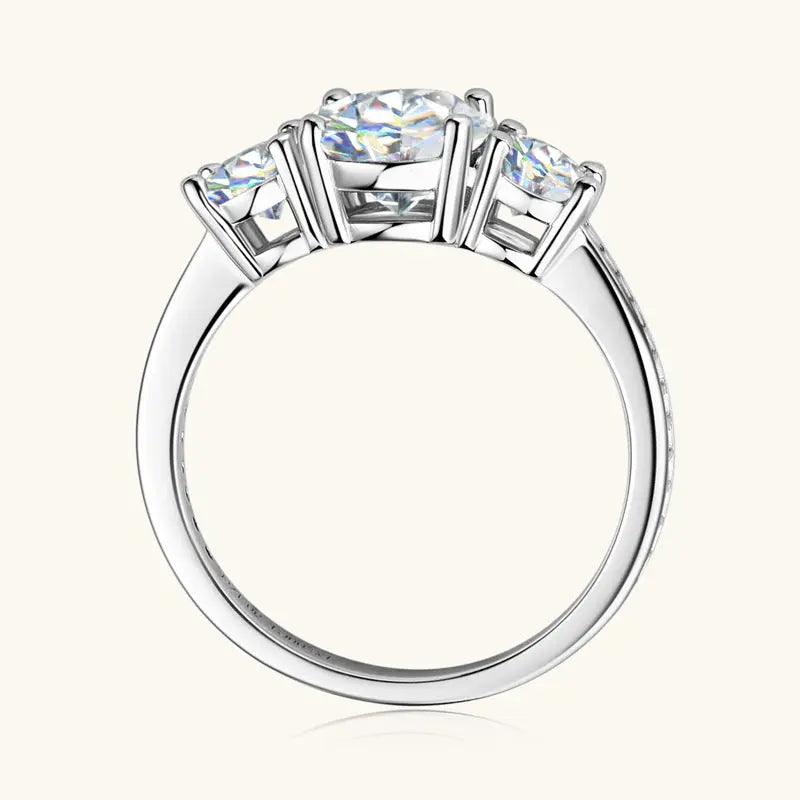 Lovcia 3 Carat Moissanite 925 Sterling Silver Ring-Rings-Silver-4-Silver