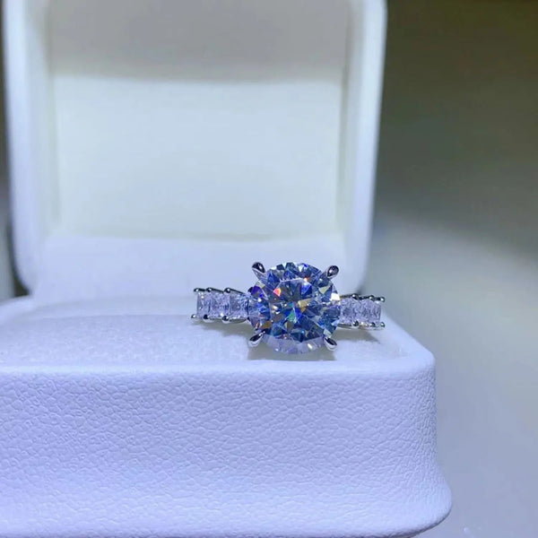 Lovcia 3 Carat Moissanite 925 Sterling Silver Ring-Rings-Silver-4.5-Silver
