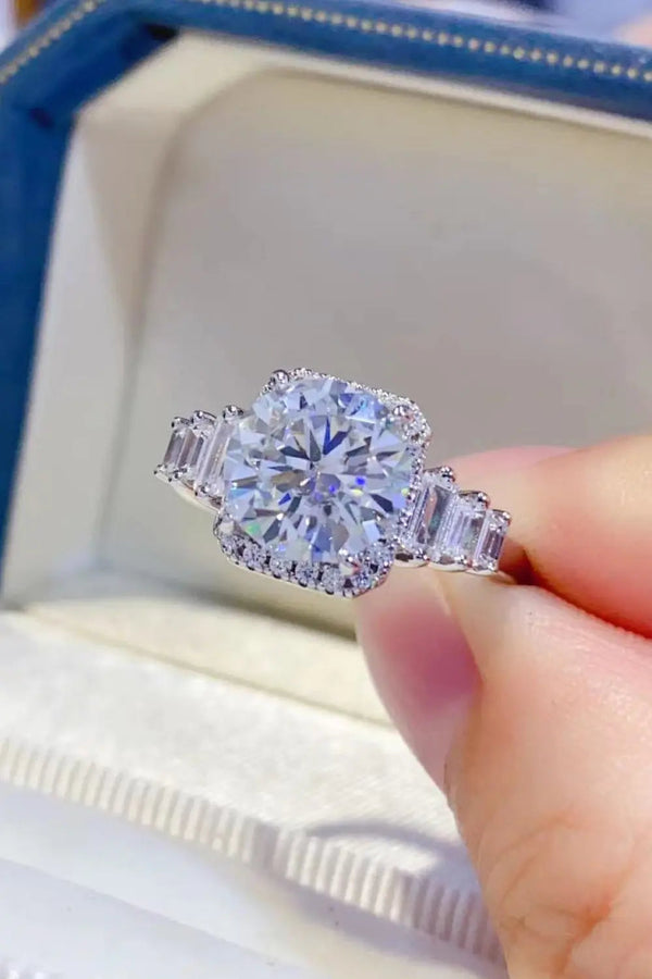 Lovcia 3 Carat Moissanite 925 Sterling Silver Ring-Rings-Silver-4.5-Silver